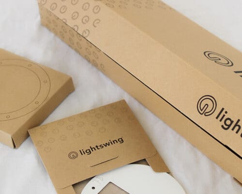 Hållbar förpackning för Lightswing 1 miljövänlig och återvinningsbar förpackning